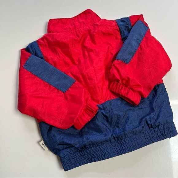 Retro 1990s Red White Blue Puppy Nylon Windbreaker Track Jacket - Picture 2 of 9